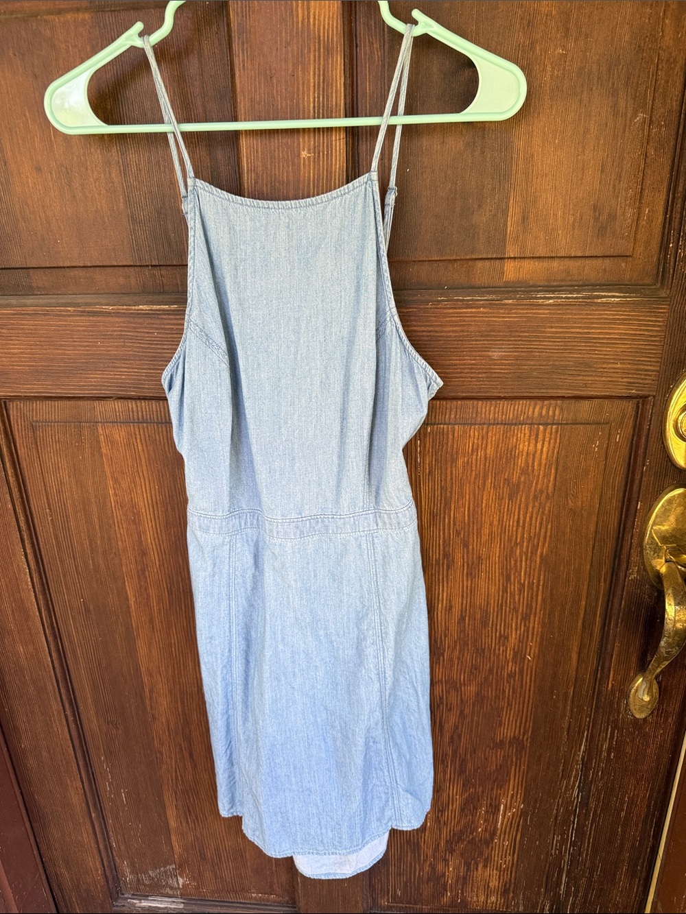 Holster Light Blue Denim Spaghetti-Strap Dress